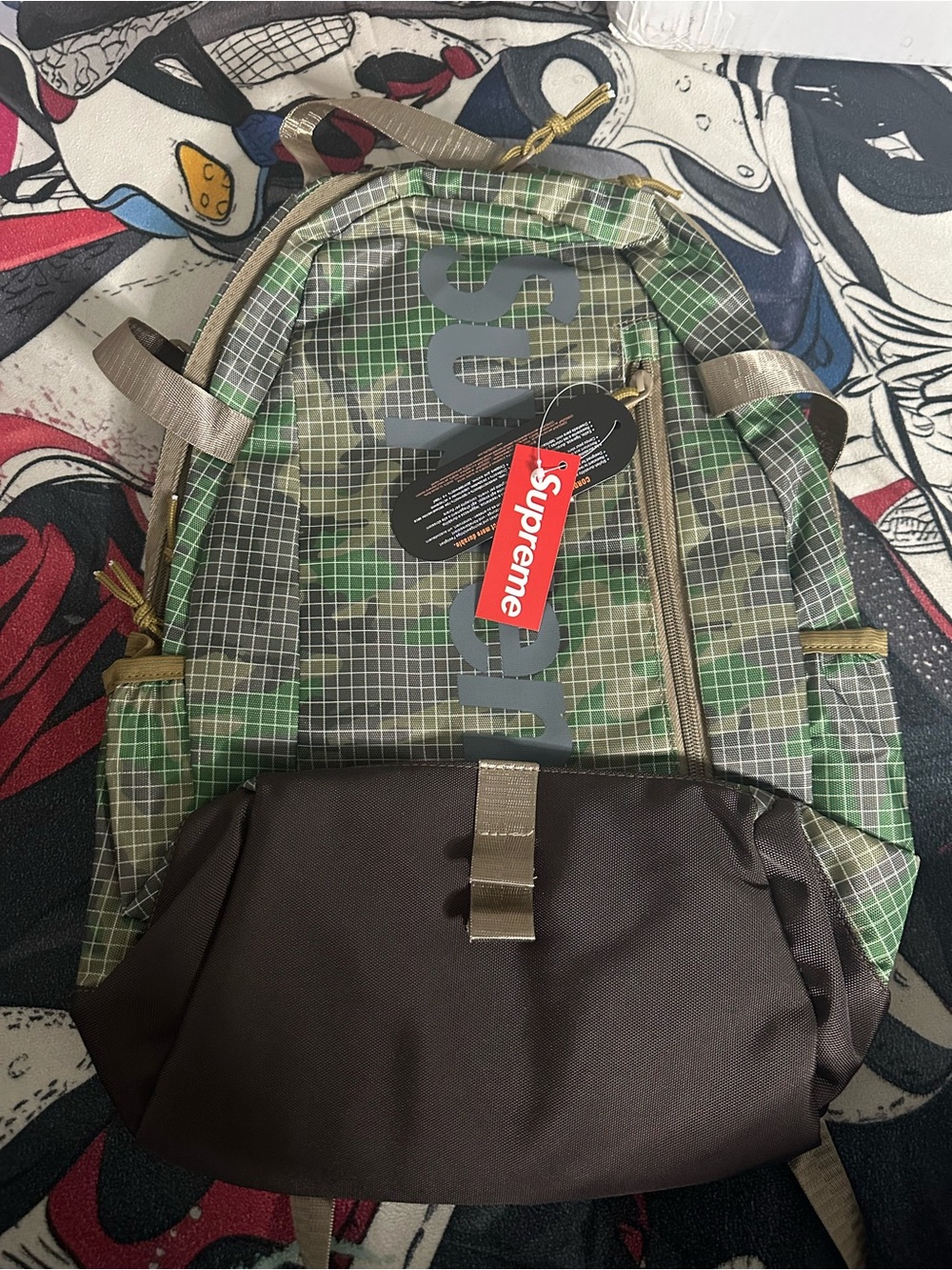 Supreme Camo Green Grid Backpack